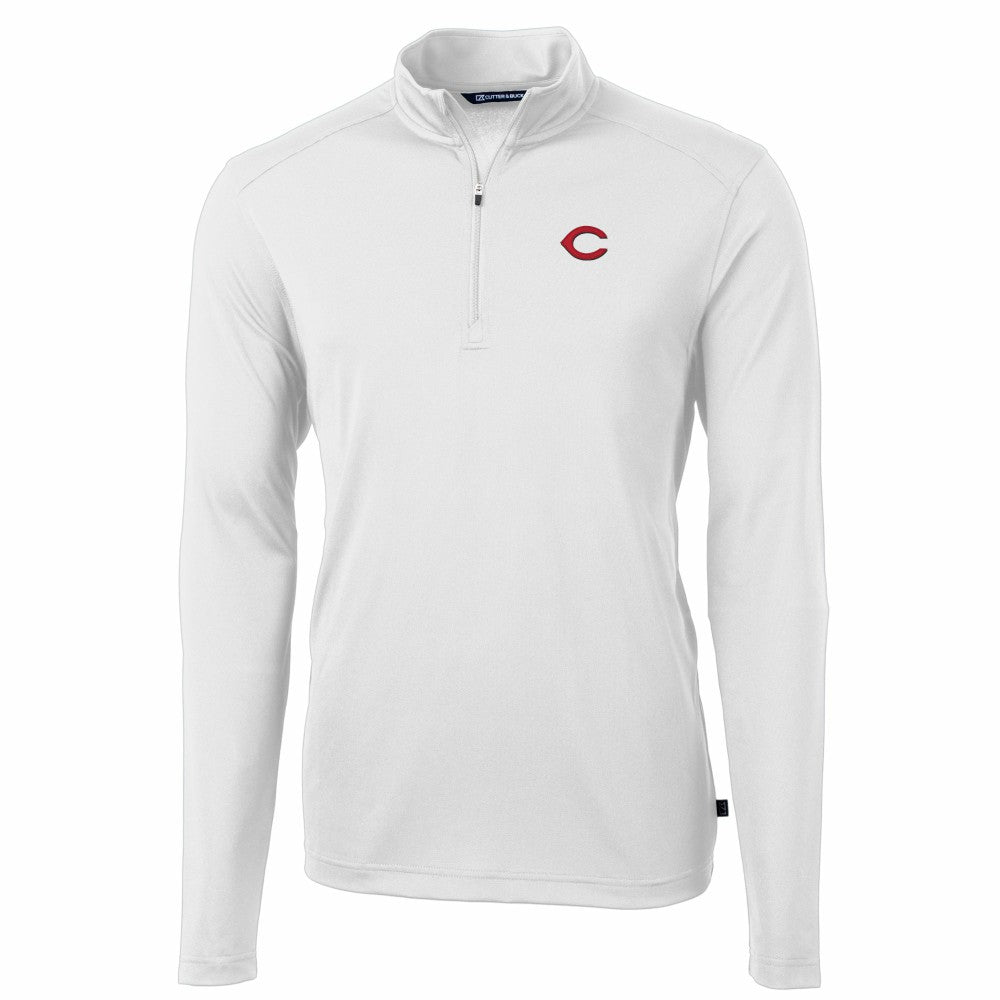 Cincinnati Reds Cutter & Buck Virtue Eco Pique Recycled Quarter-Zip Pullover Top Online