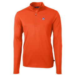 Houston Astros Cutter & Buck Virtue Eco Pique Recycled Quarter-Zip Pullover Top Clearance