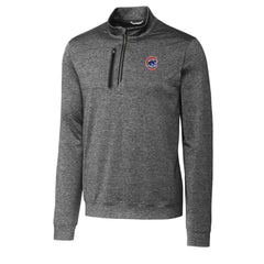 Chicago Cubs Cutter & Buck Stealth Heathered Quarter-Zip Pullover Top for sale