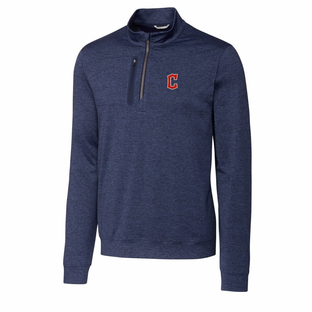 Cleveland Guardians Cutter & Buck Stealth Heathered Quarter-Zip Pullover Top Online
