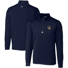 Milwaukee Brewers Cutter & Buck Big & Tall Traverse Stretch Quarter-Zip Pullover Top for sale