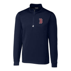 Boston Red Sox Cutter & Buck Big & Tall Traverse Stretch Quarter-Zip Pullover Top for sale