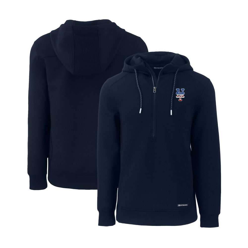New York Mets Cutter & Buck Stars & Stripes Roam Eco Half-Zip Recycled Pullover Hoodie discount
