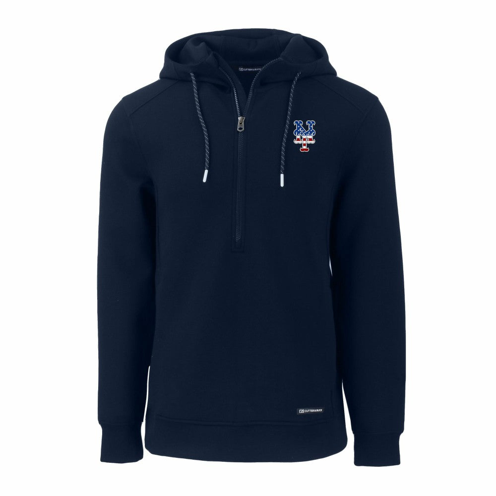 New York Mets Cutter & Buck Stars & Stripes Roam Eco Half-Zip Recycled Pullover Hoodie discount