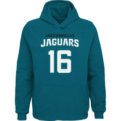 Trevor Lawrence Jacksonville Jaguars Youth Mainliner Player Name & Number Pullover Hoodie Teal - NFL
