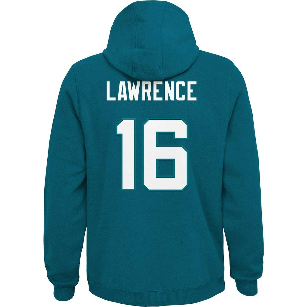 Trevor Lawrence Jacksonville Jaguars Youth Mainliner Player Name & Number Pullover Hoodie Teal - NFL