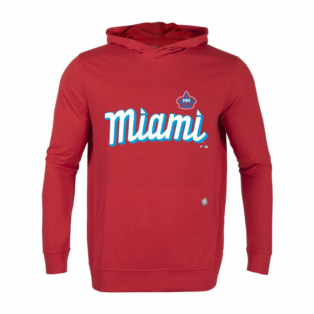 Miami Marlins Levelwear City Connect Relay Core Logo Pullover Hoodie Lifestyle