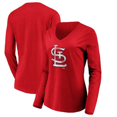 St. Louis Cardinals Women's Team Long Sleeve V-Neck T-Shirt discount