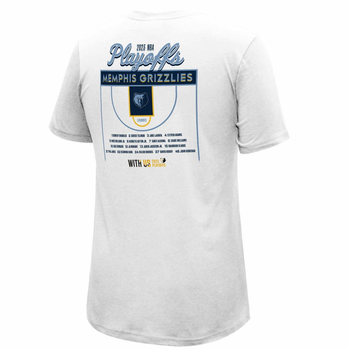 NBA - Memphis Grizzlies Stadium Essentials Unisex 2023 NBA Playoffs Roster T-Shirt - White