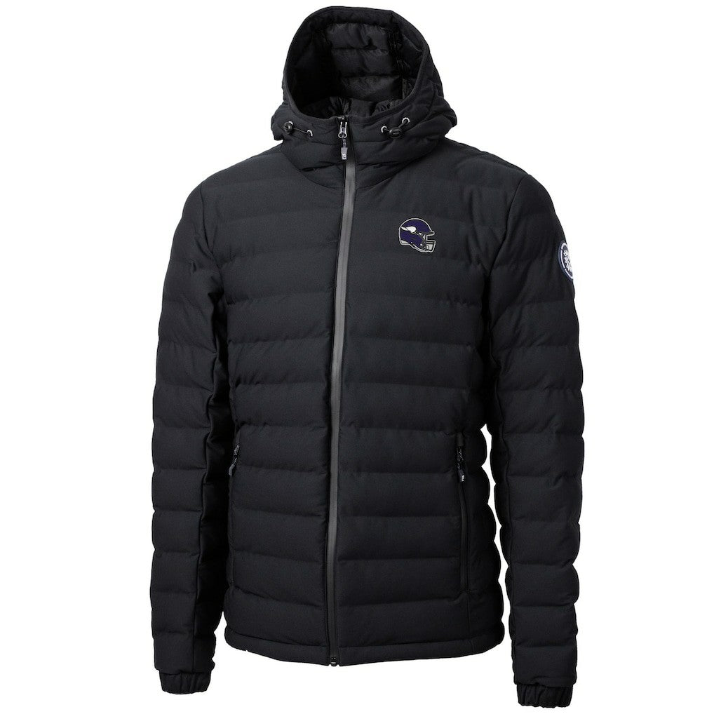 Minnesota Vikings Cutter & Buck Helmet Mission Ridge Repreve Eco Insulated Puffer Full-Zip Jacket Black - NFL