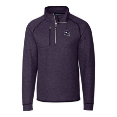 Minnesota Vikings Cutter & Buck Helmet Mainsail Sweater-Knit Half-Zip Pullover Jacket Purple - NFL
