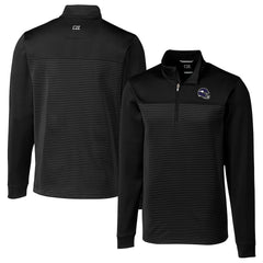 Minnesota Vikings Cutter & Buck Traverse Stripe Stretch Quarter-Zip Pullover Top Black - NFL