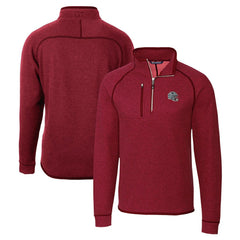 New England Patriots Cutter & Buck Helmet Mainsail Sweater-Knit Half-Zip Pullover Jacket Red - NFL