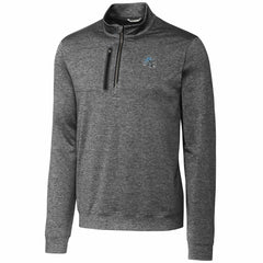 Detroit Lions Cutter & Buck Helmet Stealth Heathered Quarter-Zip Pullover Top Gray - NFL