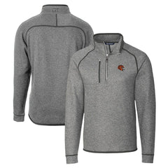 Cincinnati Bengals Cutter & Buck Helmet Mainsail Sweater-Knit Half-Zip Pullover Jacket Silver - NFL