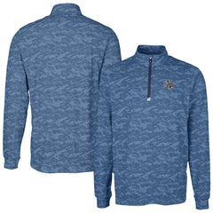 New England Patriots Cutter & Buck Helmet Traverse Camo Print Stretch Quarter-Zip Pullover Top Navy - NFL