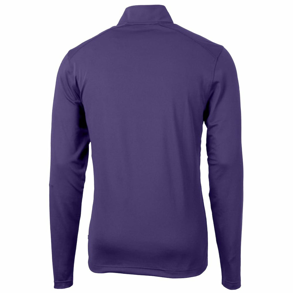 Minnesota Vikings Cutter & Buck Helmet Virtue Eco Pique Recycled Quarter-Zip Pullover Top Purple - NFL