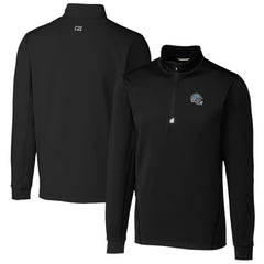 Detroit Lions Cutter & Buck Helmet Traverse Stretch Quarter-Zip Pullover Top Black - NFL