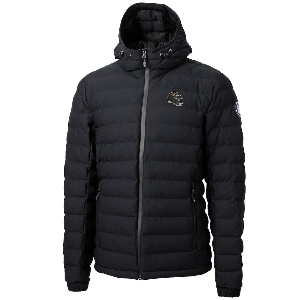 Baltimore Ravens Cutter & Buck Helmet Mission Ridge Repreve Eco Insulated Puffer Full-Zip Jacket Black - NFL