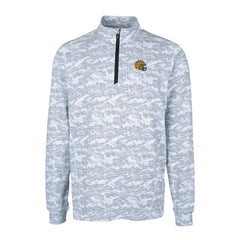 Green Bay Packers Cutter & Buck Helmet Traverse Camo Print Stretch Quarter-Zip Pullover Top Charcoal - NFL