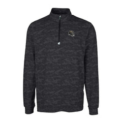 Baltimore Ravens Cutter & Buck Helmet Traverse Camo Print Stretch Quarter-Zip Pullover Top Black - NFL