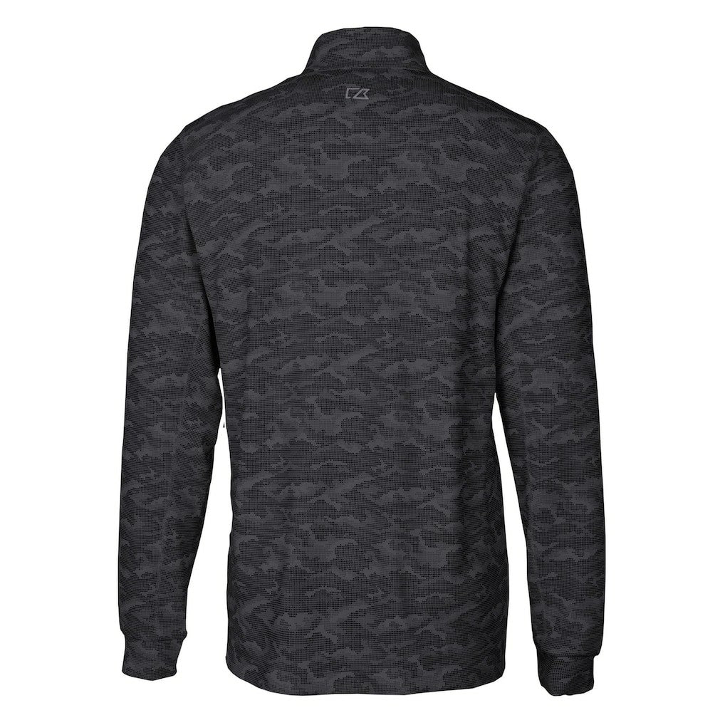 Baltimore Ravens Cutter & Buck Helmet Traverse Camo Print Stretch Quarter-Zip Pullover Top Black - NFL