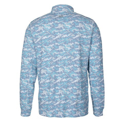 Buffalo Bills Cutter & Buck Helmet Traverse Camo Print Stretch Quarter-Zip Pullover Top Light Blue - NFL