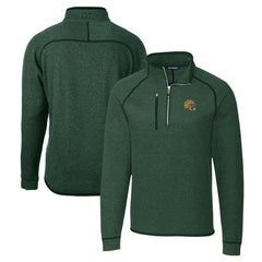 Green Bay Packers Cutter & Buck Helmet Mainsail Sweater-Knit Half-Zip Pullover Jacket Hunter Green - NFL