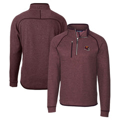 Washington Commanders Cutter & Buck Helmet Mainsail Sweater-Knit Half-Zip Pullover Jacket Burgundy - NFL