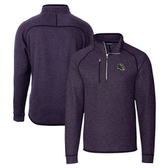 Baltimore Ravens Cutter & Buck Helmet Mainsail Sweater-Knit Half-Zip Pullover Jacket Purple - NFL