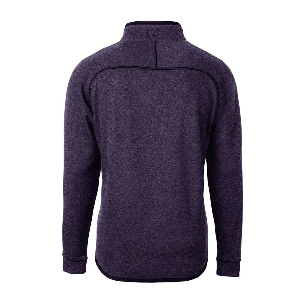Baltimore Ravens Cutter & Buck Helmet Mainsail Sweater-Knit Half-Zip Pullover Jacket Purple - NFL