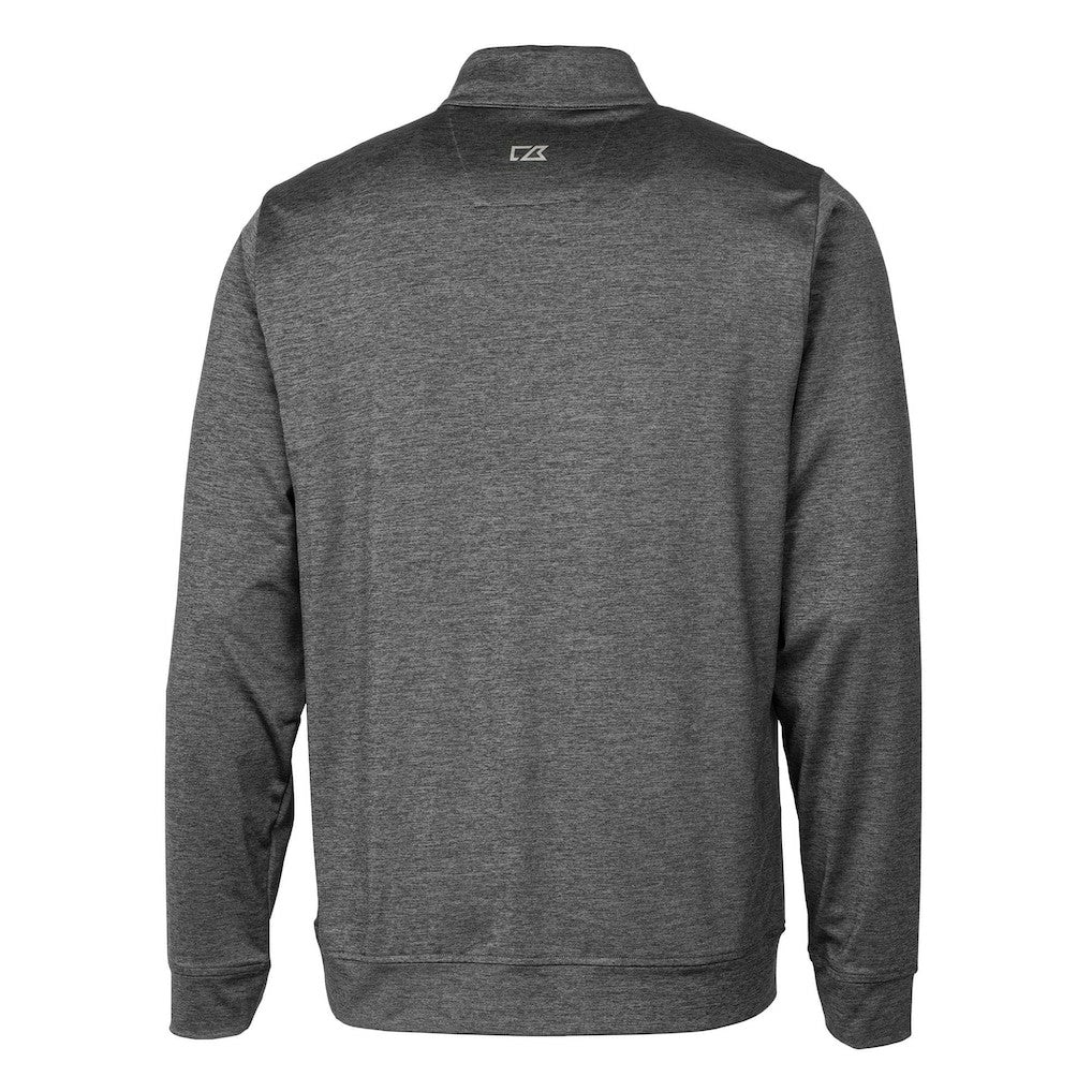 Green Bay Packers Cutter & Buck Helmet Stealth Heathered Quarter-Zip Pullover Top Gray - NFL