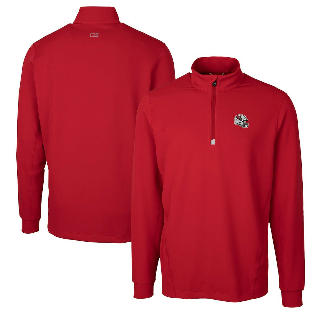 Arizona Cardinals Cutter & Buck Helmet Traverse Stretch Quarter-Zip Pullover Top Cardinal - NFL