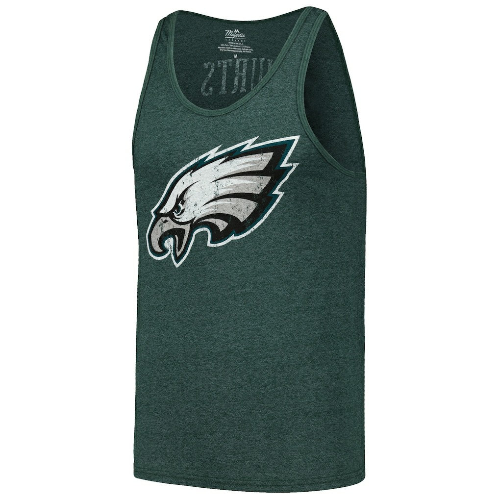 Jalen Hurts Philadelphia Eagles Majestic Threads Name & Number Tri-Blend Tank Top Green - NFL