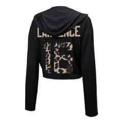 Trevor Lawrence Jacksonville Jaguars Majestic Threads Women's Leopard Player Name & Number Long Sleeve Cropped Hoodie Black - NFL