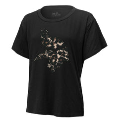 Justin Jefferson Minnesota Vikings Majestic Threads Women's Leopard Player Name & Number T-Shirt Black - NFL