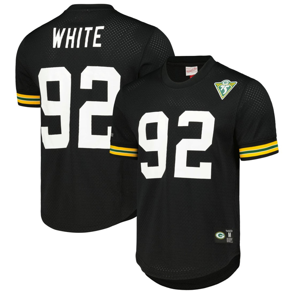 Reggie White Green Bay Packers Retired Player Name and Number Mesh Top Black - Mitchell & Ness