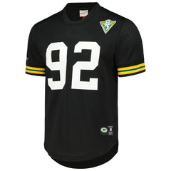 Reggie White Green Bay Packers Retired Player Name and Number Mesh Top Black - Mitchell & Ness