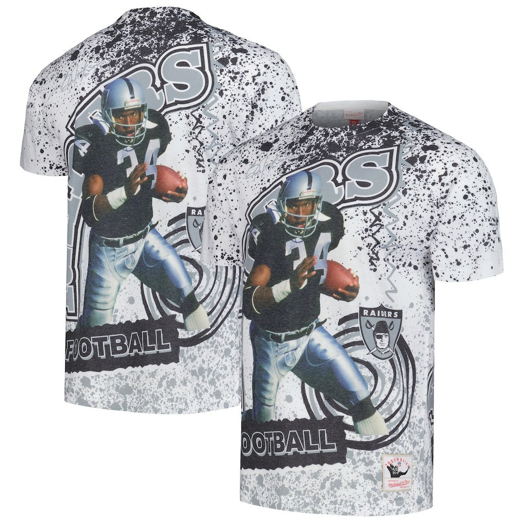 Bo Jackson Las Vegas Raiders Retired Player Name & Number Burst T-Shirt White - Mitchell & Ness