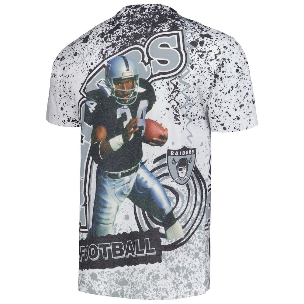 Bo Jackson Las Vegas Raiders Retired Player Name & Number Burst T-Shirt White - Mitchell & Ness
