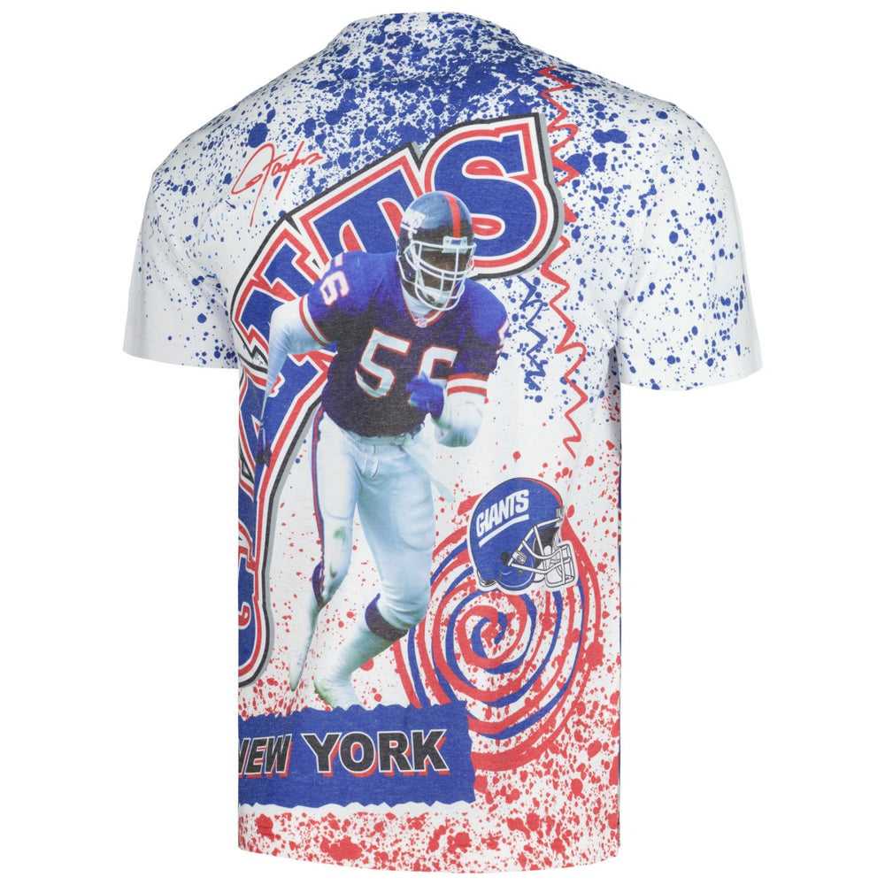 New York Giants Retired Player Name & Number Burst T-Shirt White - Mitchell & Ness