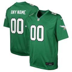Philadelphia Eagles Youth Alternate Custom Game Jersey Kelly Green - Nike