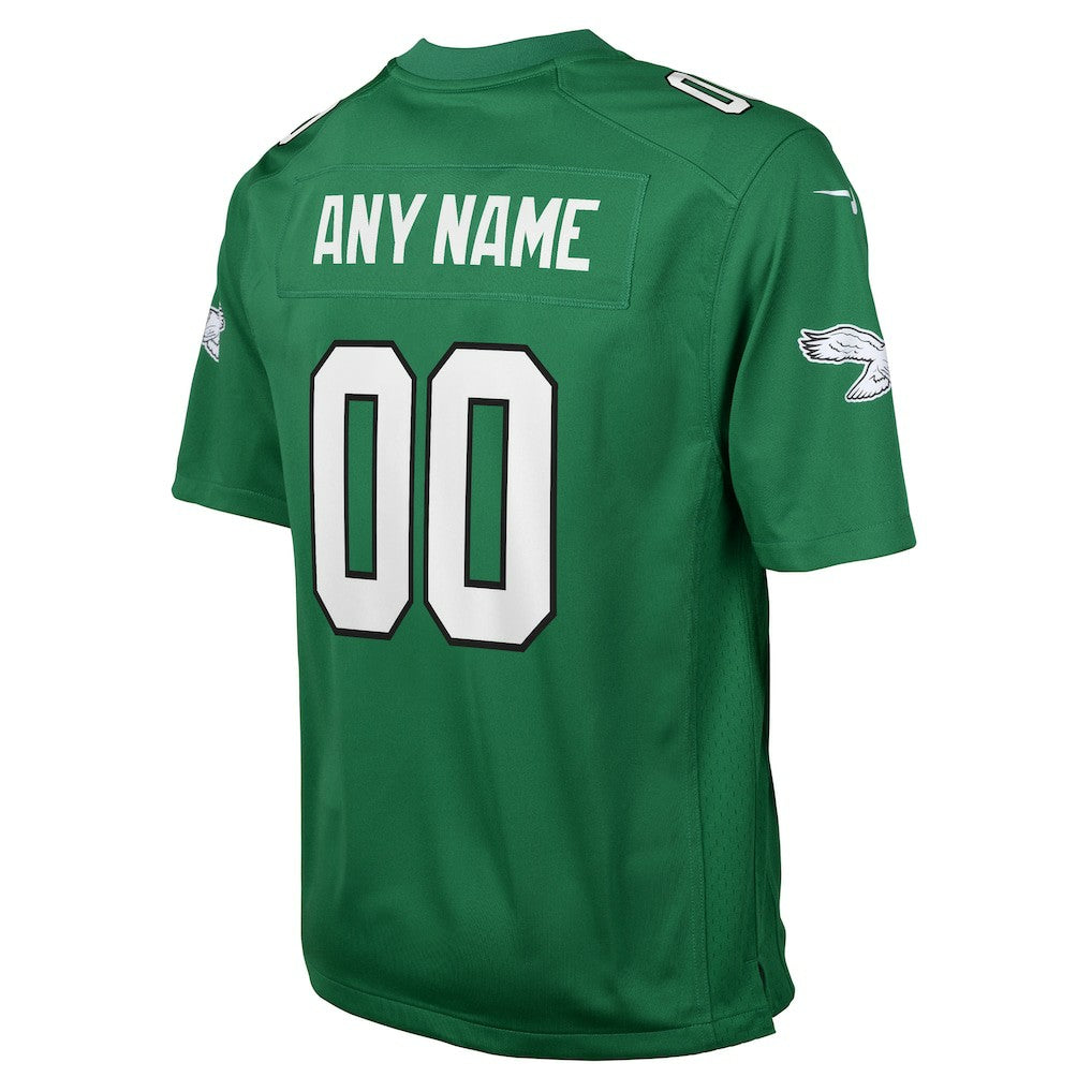 Philadelphia Eagles Youth Alternate Custom Game Jersey Kelly Green - Nike