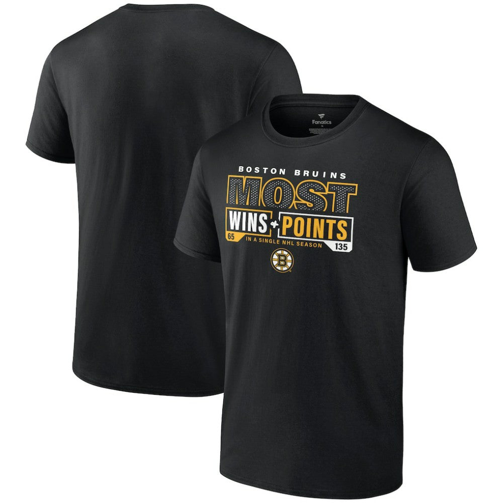 Boston Bruins Most Ever NHL Wins & Points T-Shirt Black