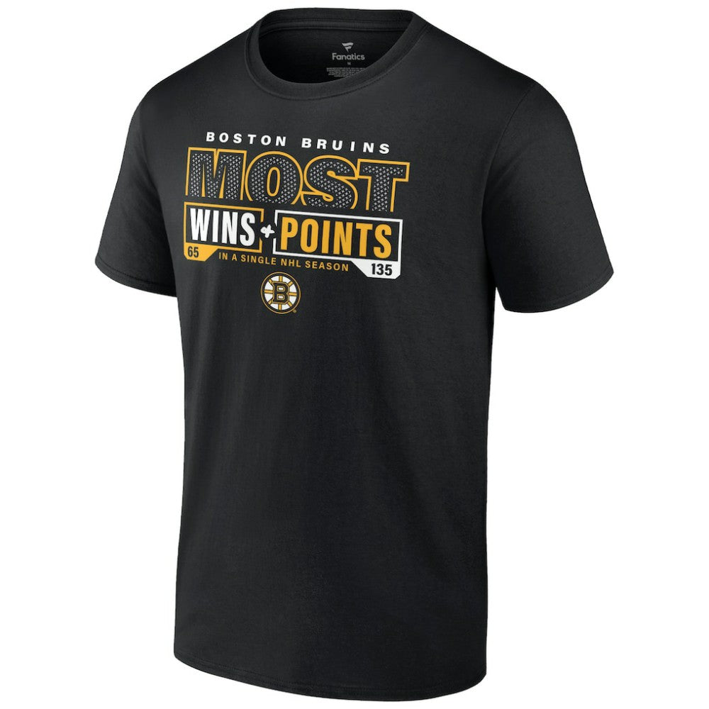Boston Bruins Most Ever NHL Wins & Points T-Shirt Black