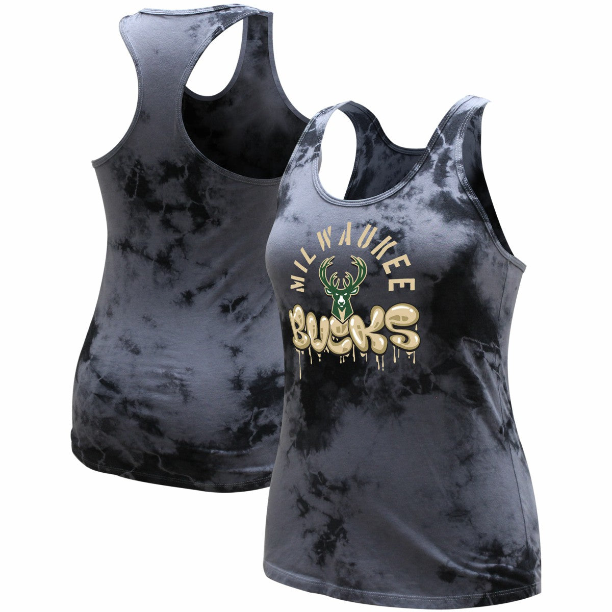 NBA - Milwaukee Bucks Stadium Essentials Women's Street Art Dark Crystal Washed Tank Top - Charcoal