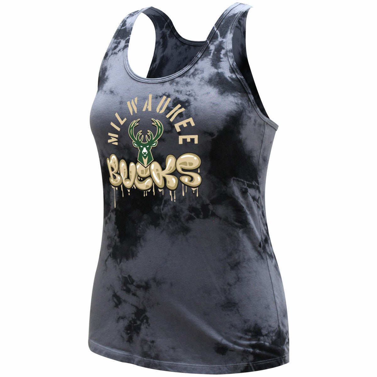NBA - Milwaukee Bucks Stadium Essentials Women's Street Art Dark Crystal Washed Tank Top - Charcoal