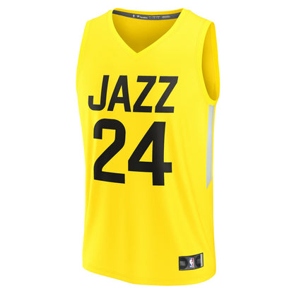 Walker Kessler Utah Jazz Youth Fast Break Player Jersey - Icon Edition - Yellow | NBA Jerseys