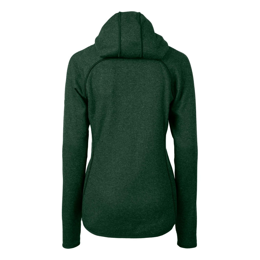 Green Bay Packers Cutter & Buck Women's Helmet Logo Mainsail Sweater-Knit Full-Zip Hoodie Green - NFL