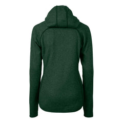 Green Bay Packers Cutter & Buck Women's Helmet Logo Mainsail Sweater-Knit Full-Zip Hoodie Green - NFL